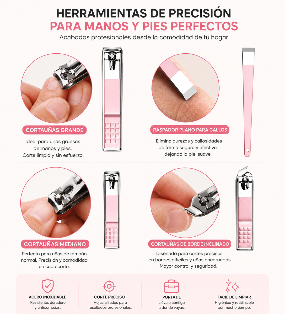 Kit Manicure Pedicure X12 Piezas Viajero