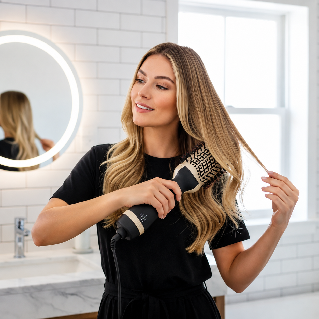 Combo Plancha + Cepillo Secador De Cabello Keratina