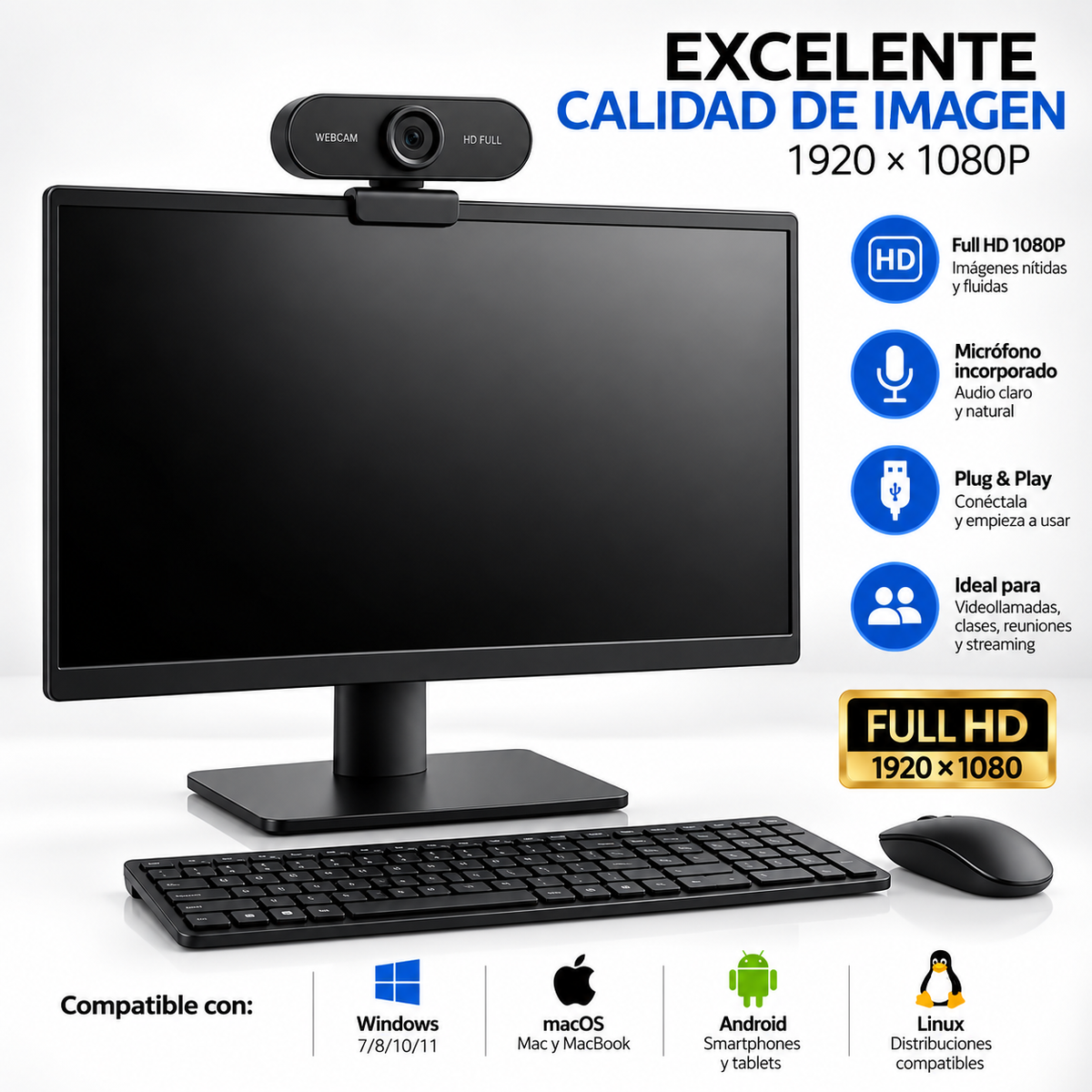 Camara Web Video Webcam 1080 Fullhd