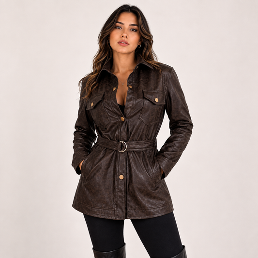 Gaban Chaquetón Cuero Textil RIANA
