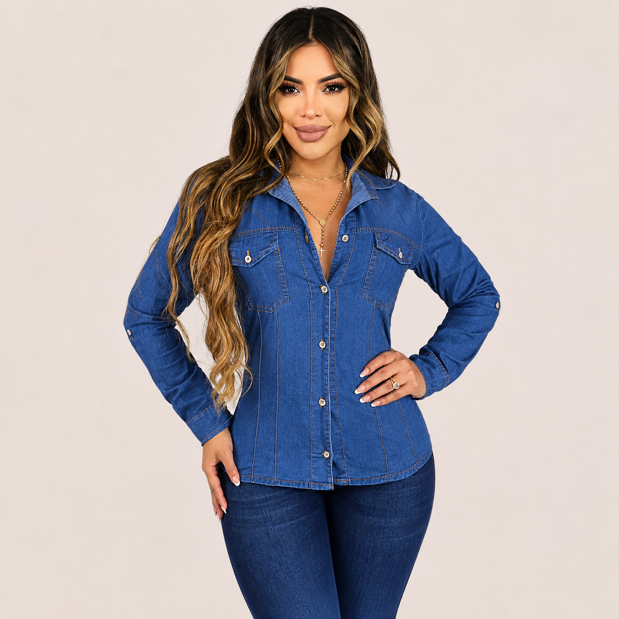 Blusa Vaquera Clásica para Mujer H167