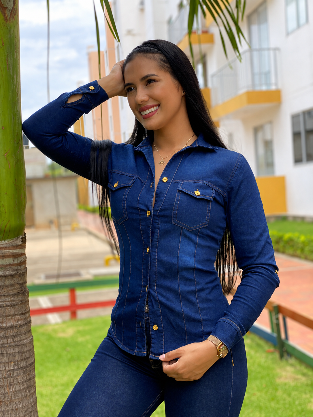 Blusa Vaquera Clásica para Mujer H167