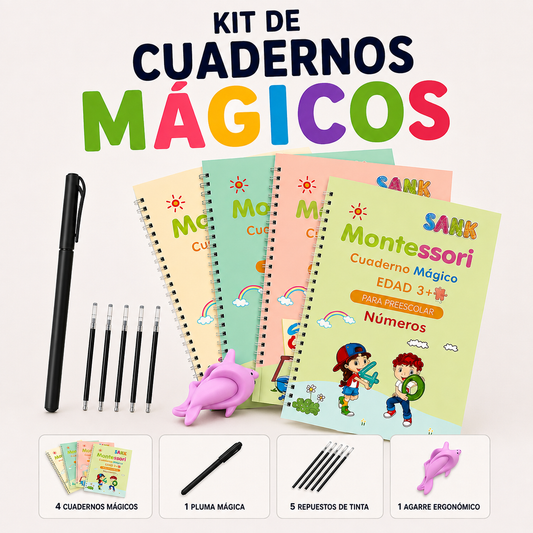 Kit Libros Mágicos de Caligrafía Montessori X 4