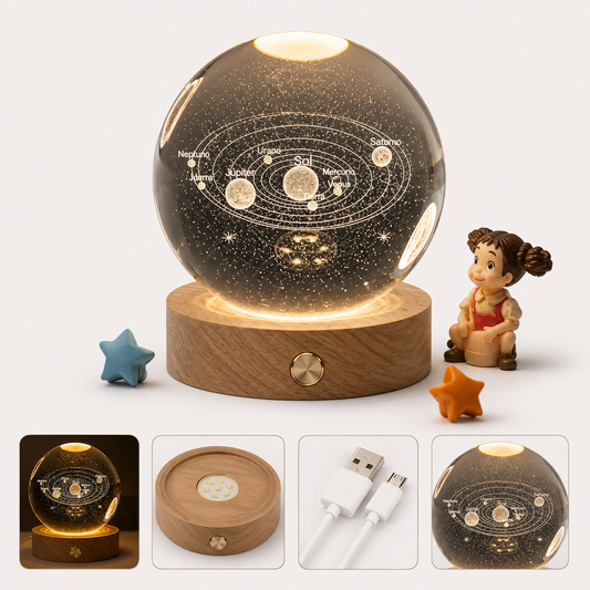 Esfera De Cristal LED Grande Planetas