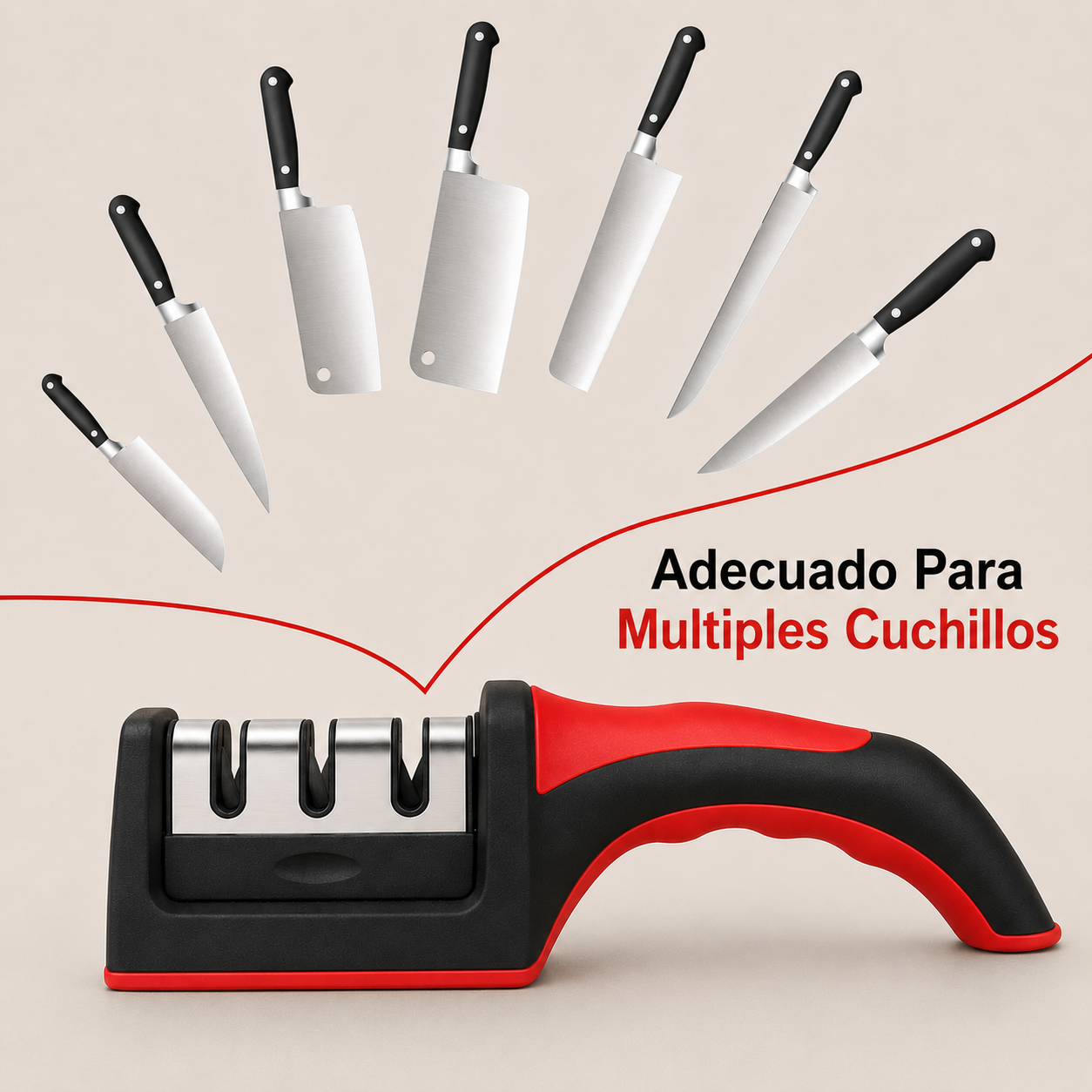 Afilador de Cuchillos Ergonomico Acero Inoxidable Sharpener