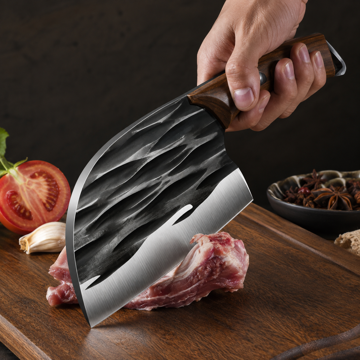 Cuchillo Hacha Japones Acero Inoxidable