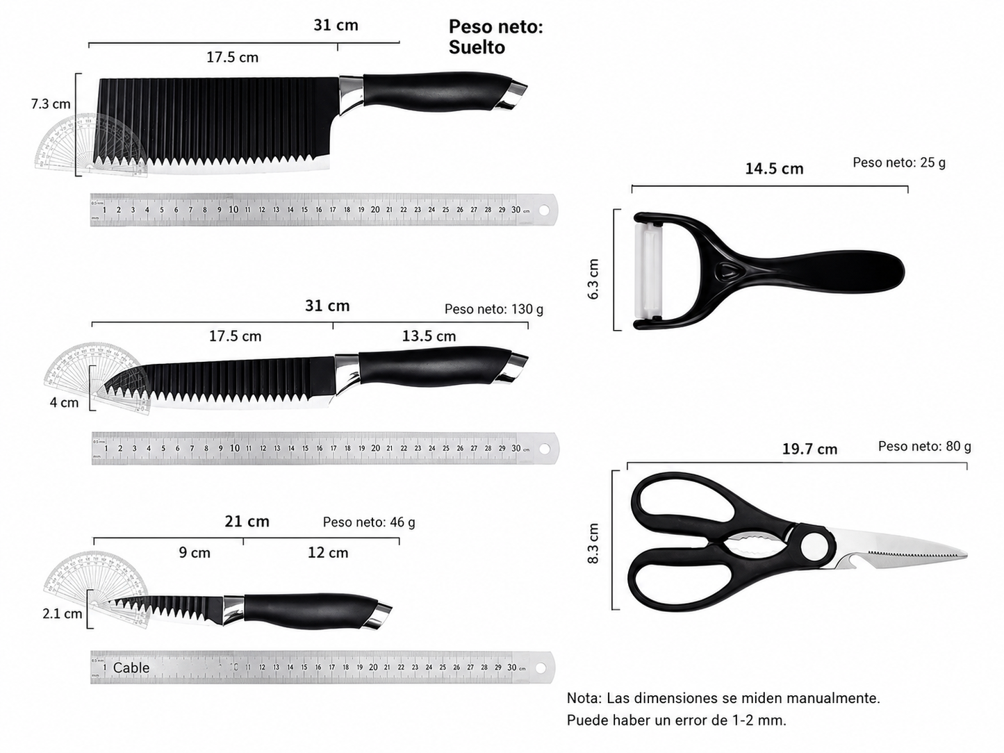 Set De Cuchillos Para Cocina 6 piezas