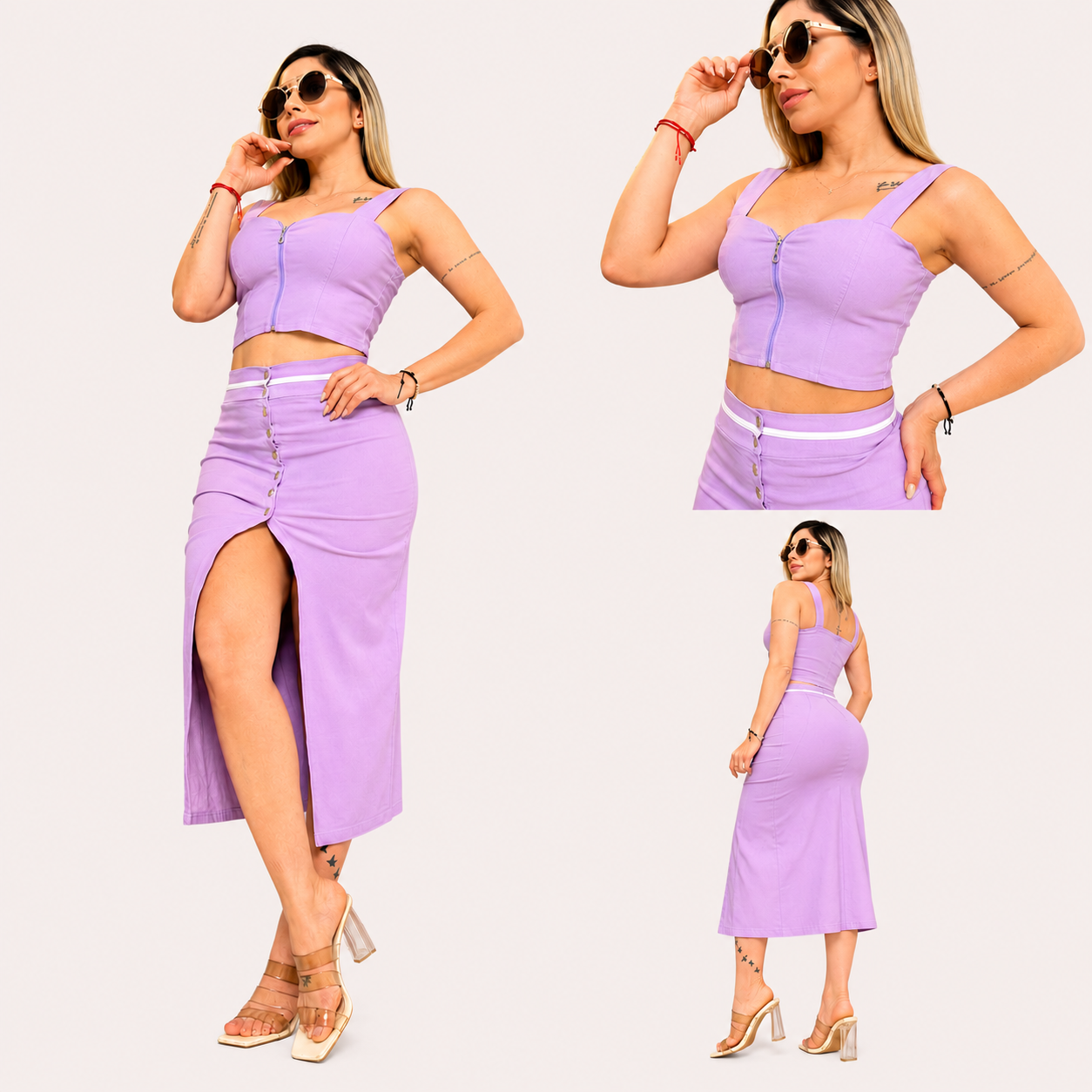 Conjunto Falda Y Blusa en varios colores 2132