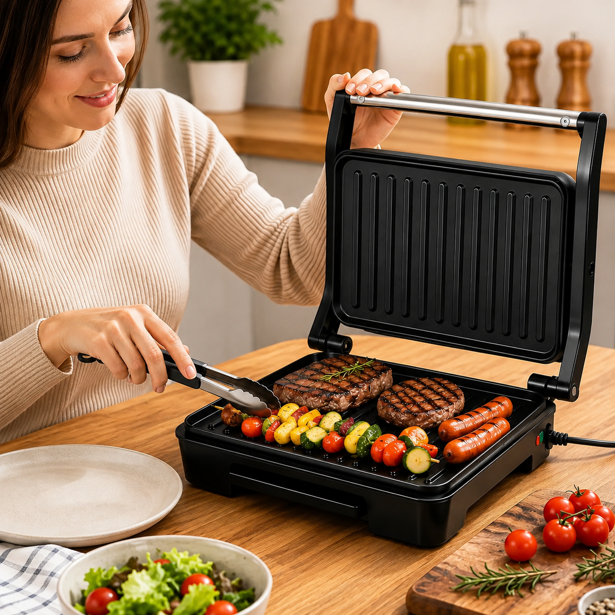 Sandwichera Parrilla Grill Plancha Antiadherente Sk-223