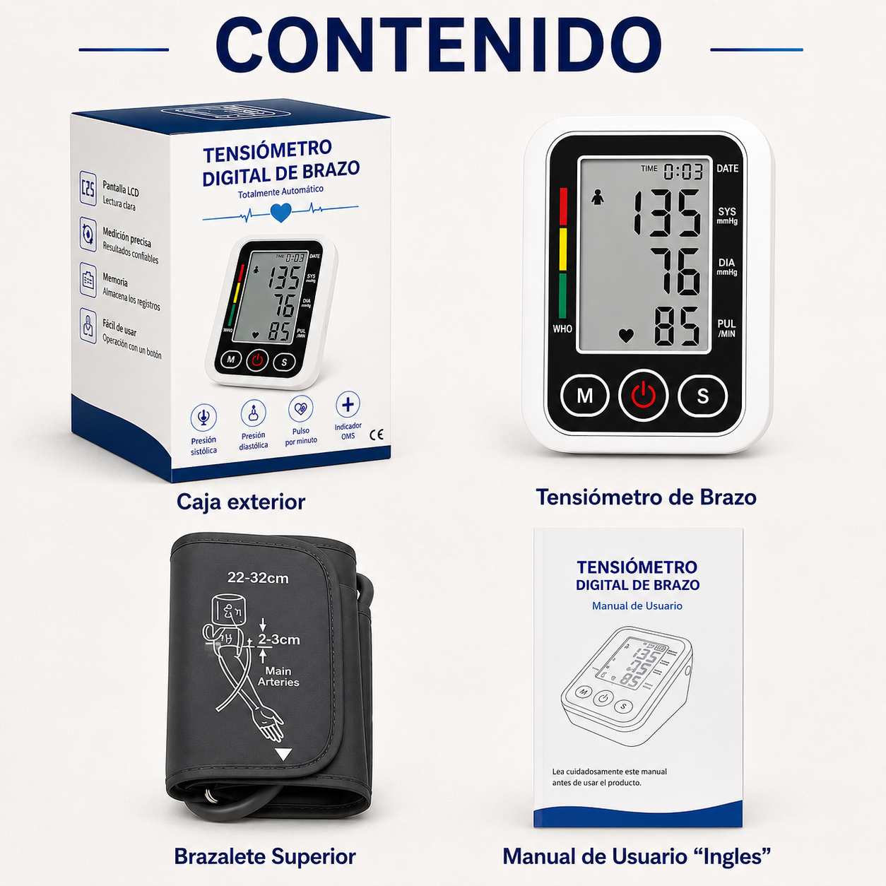 Tensiometro De Brazo Digital Con Voz