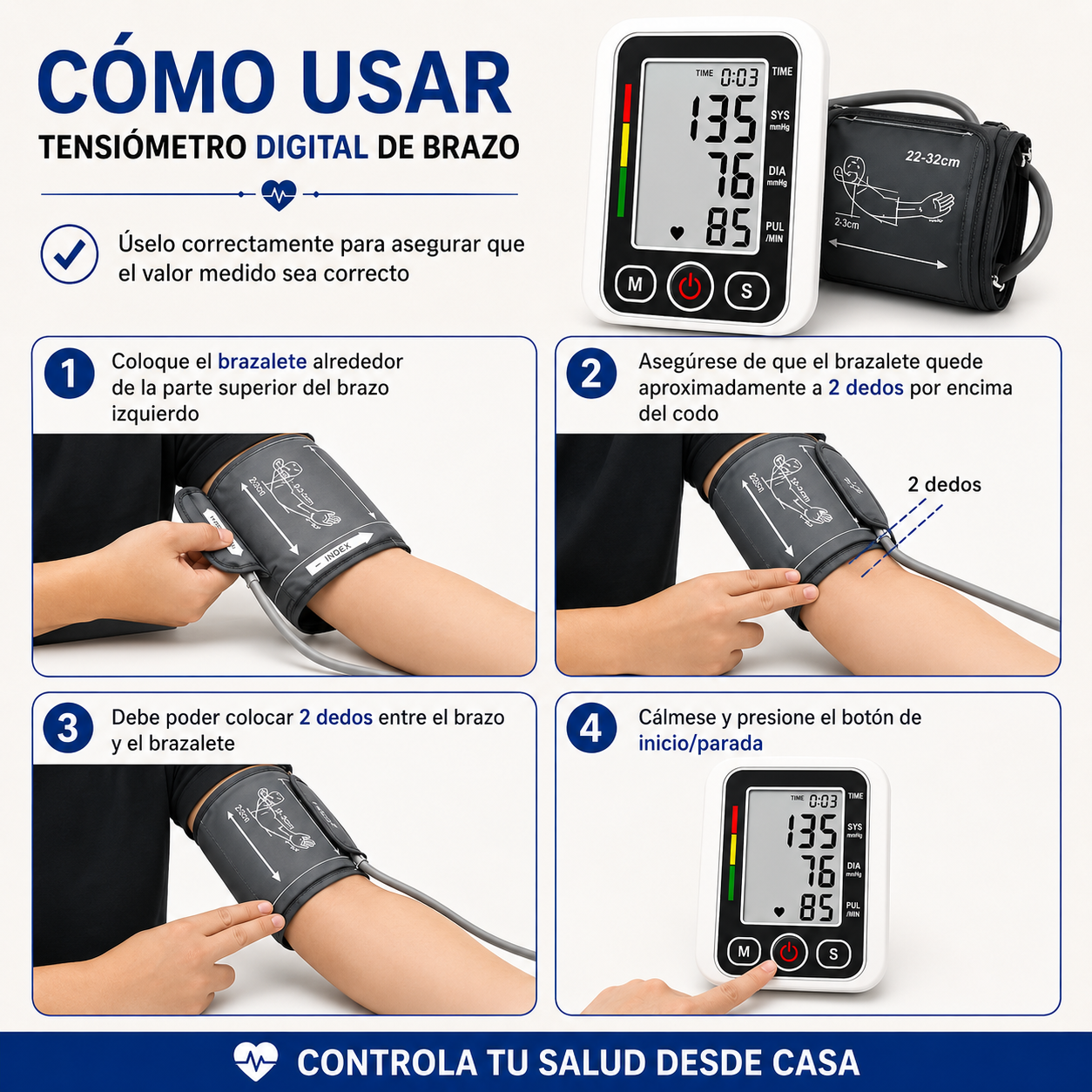 Tensiometro De Brazo Digital Con Voz