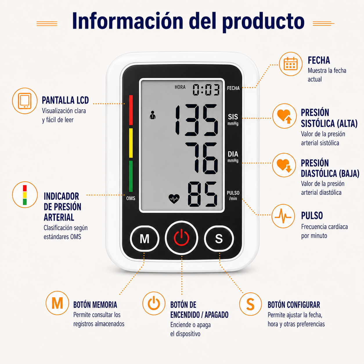 Tensiometro De Brazo Digital Con Voz