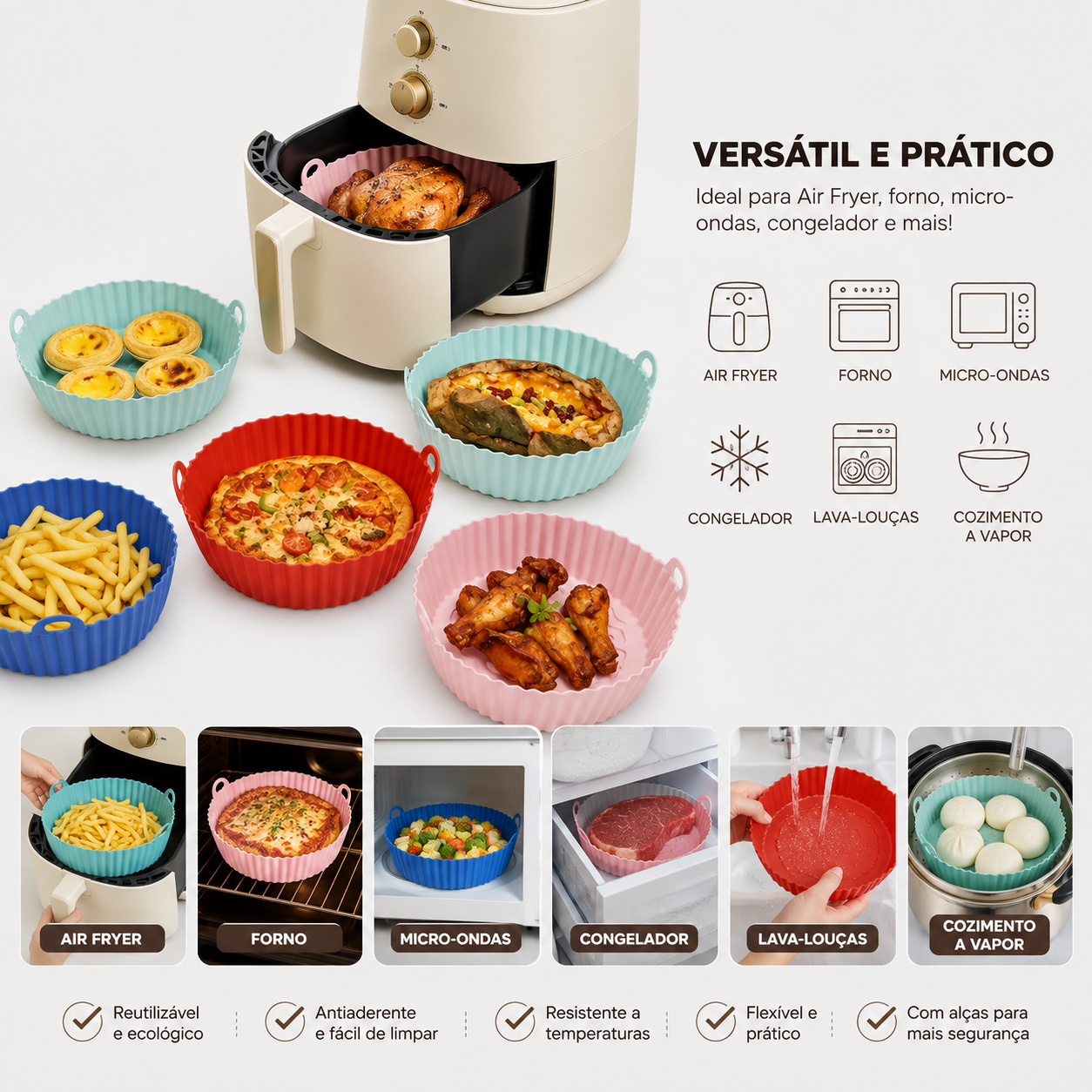 Moldes de Silicona para Airfryer Freidora Protector Set X6