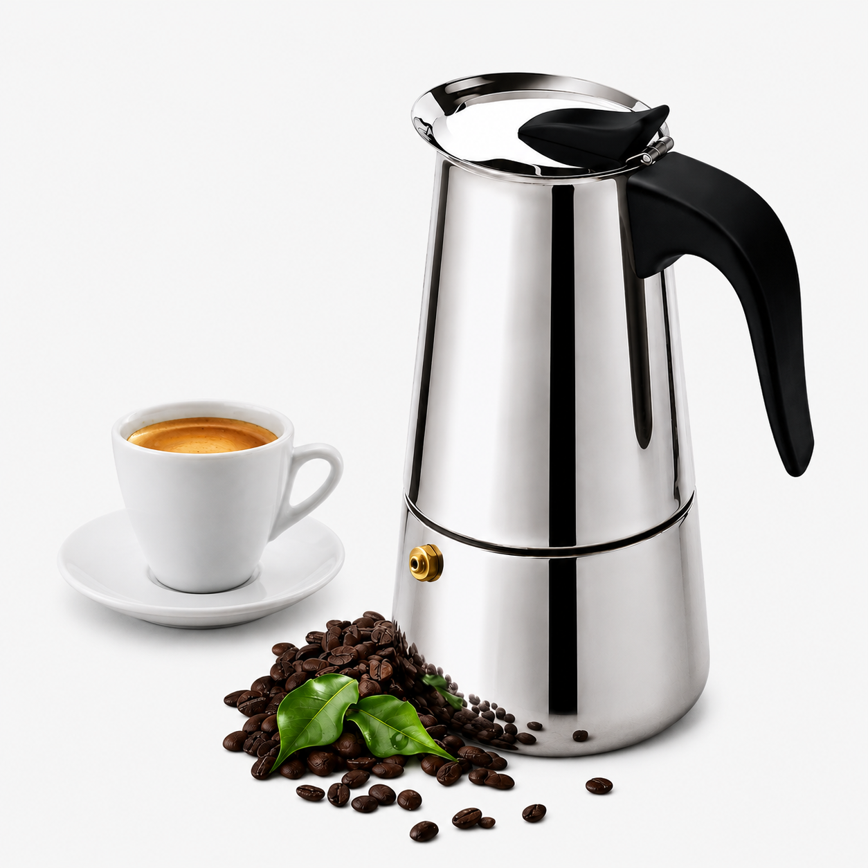 Cafetera Italiana Manual Acero Inoxidable - 450ml 9 Tazas