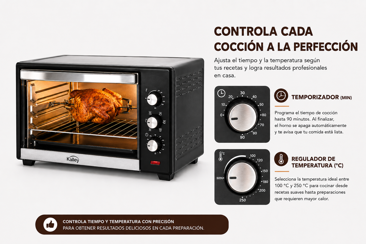 Horno Tostador de Mesa Eléctrico KALLEY 46L