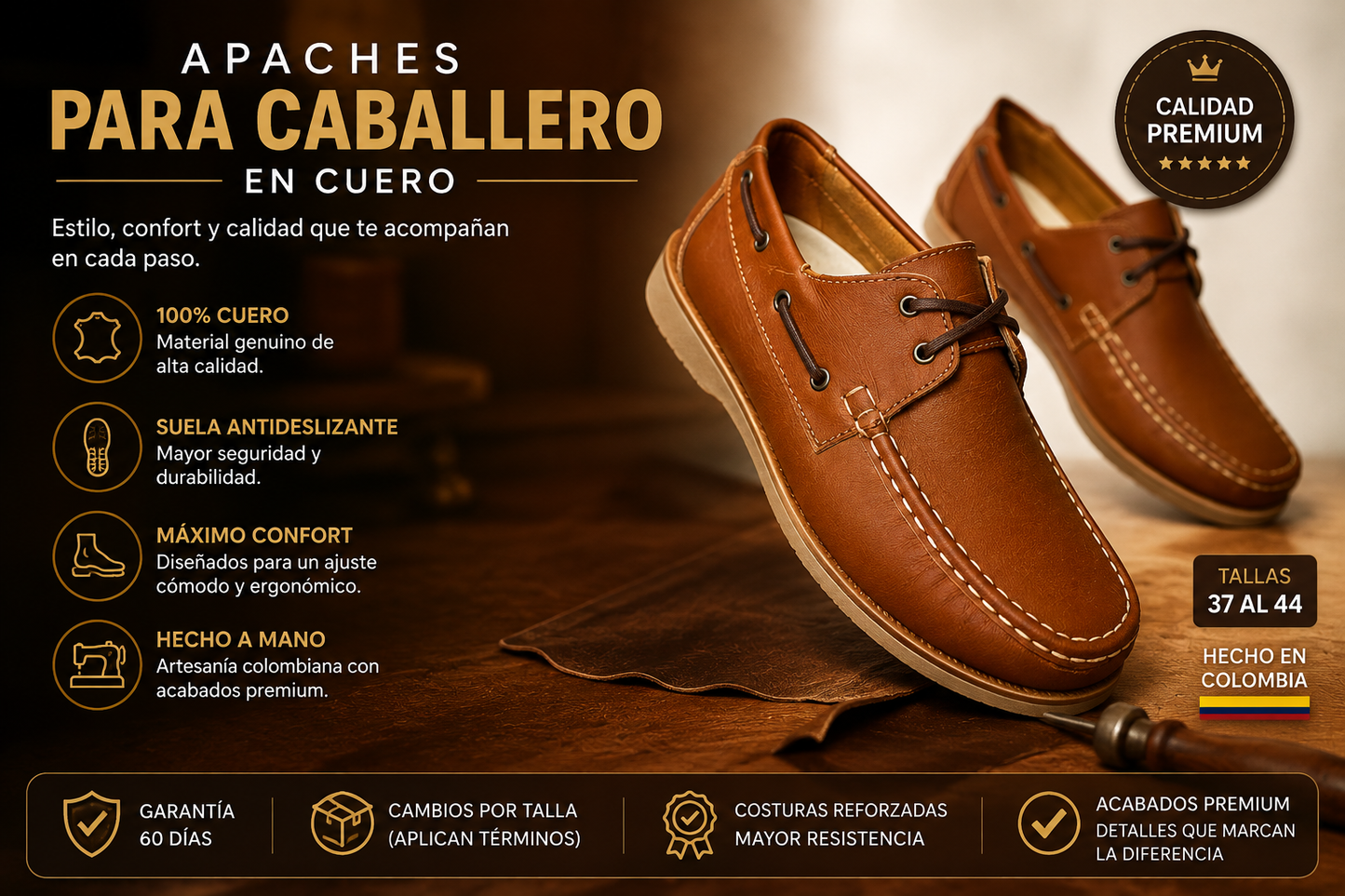 Apaches para caballero en CUERO