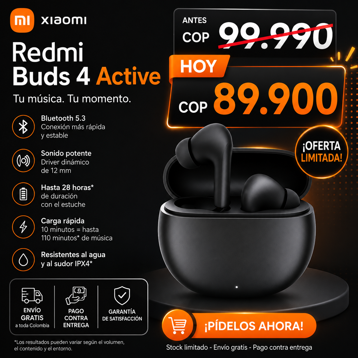 Audífonos Xiaomi Buds 4 Active