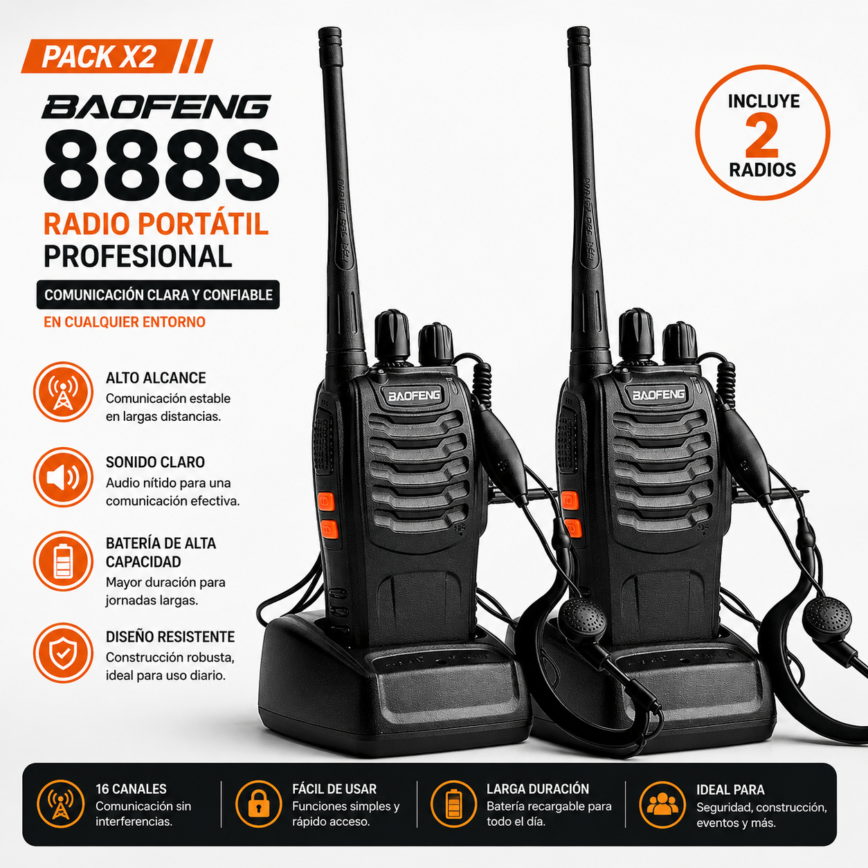 Radios Uhf Baofeng 888 S Con Accesorios