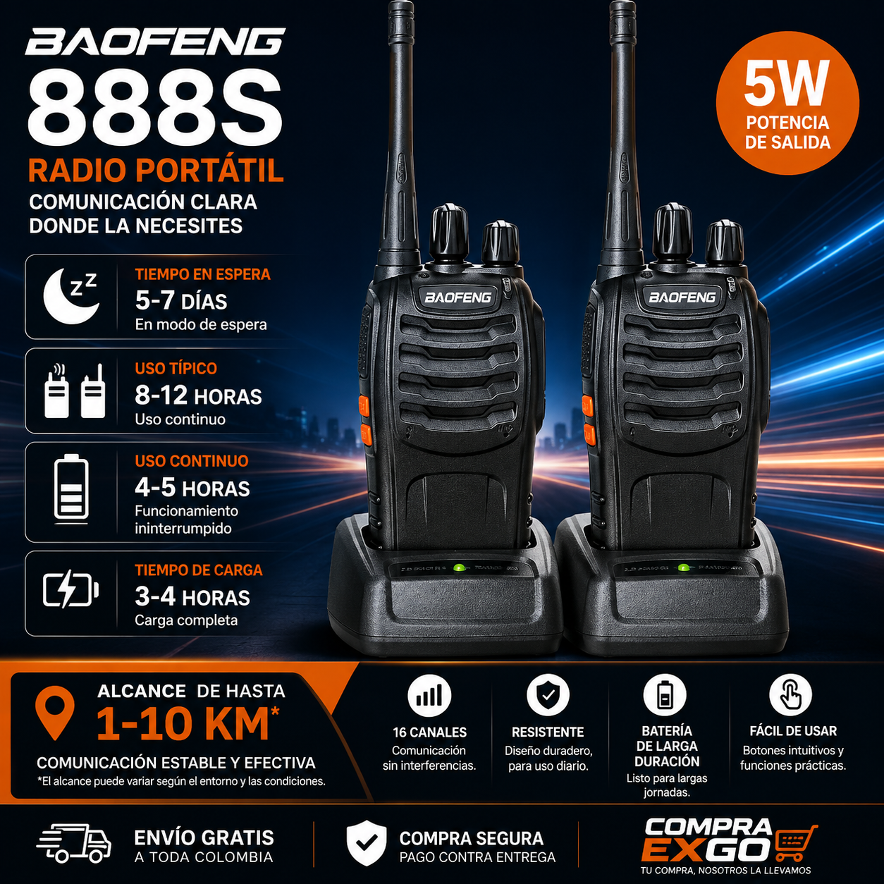 Radios Uhf Baofeng 888 S Con Accesorios