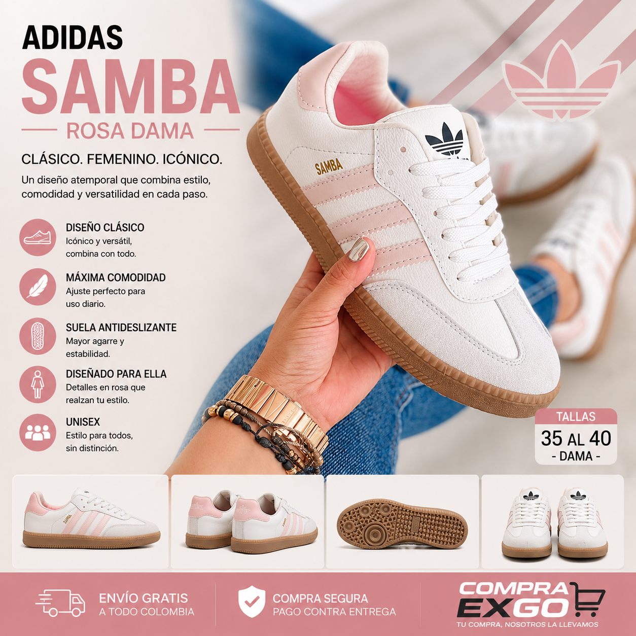 Tenis Adidas Samba Rosa Dama