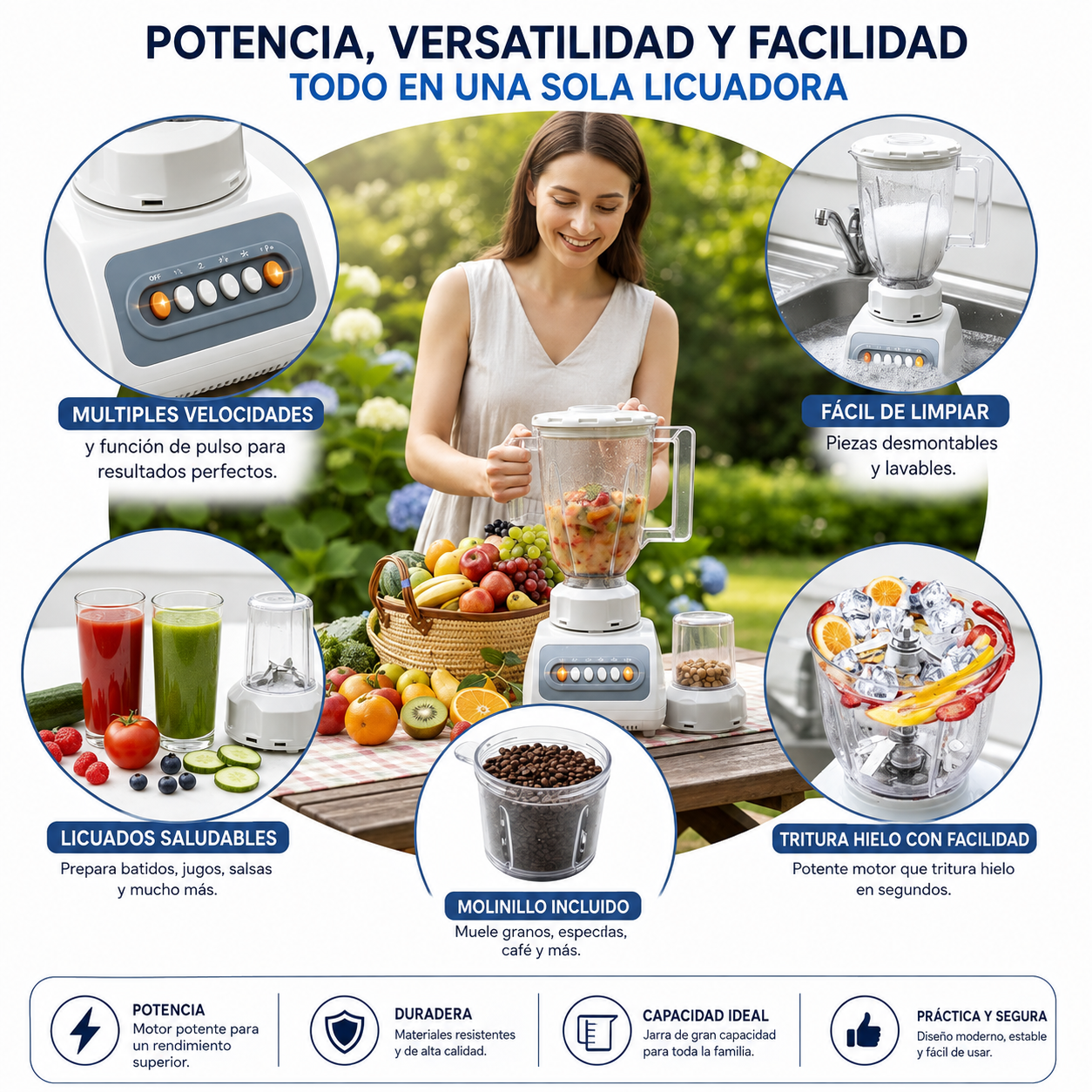 LICUADORA TURBO MIX PROCESSADOR DE ALIMENTOS
