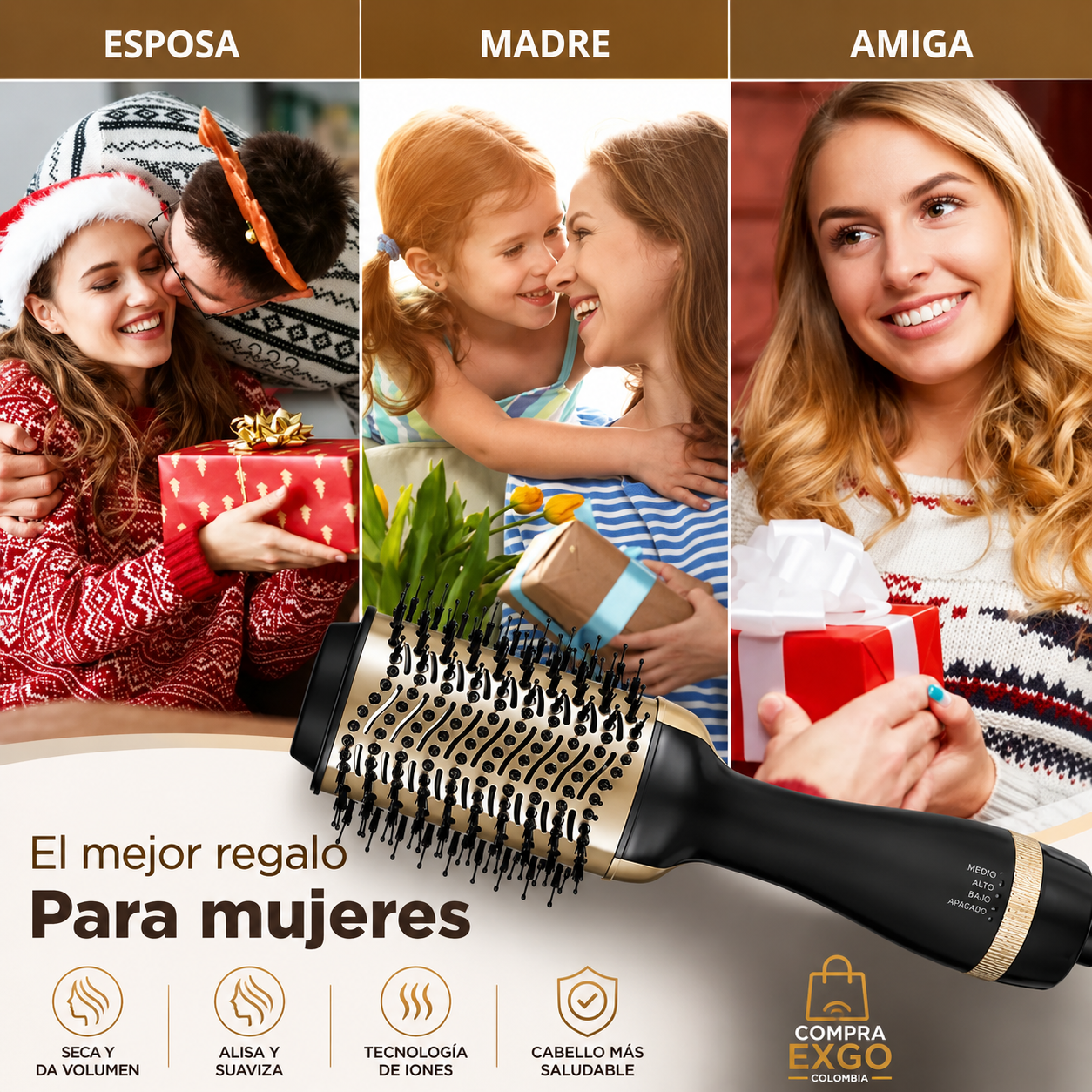 Combo Plancha + Cepillo Secador De Cabello Keratina