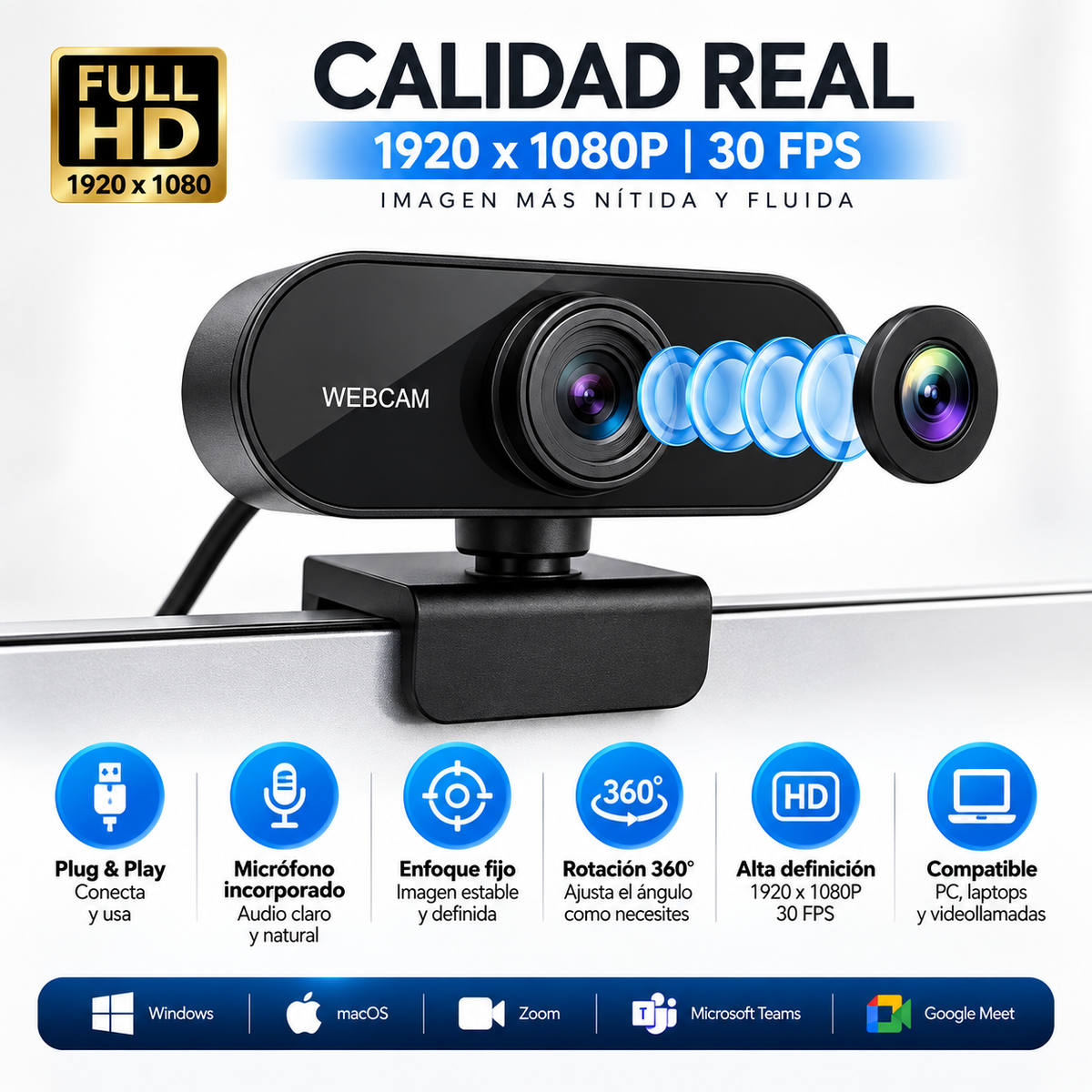 Camara Web Video Webcam 1080 Fullhd
